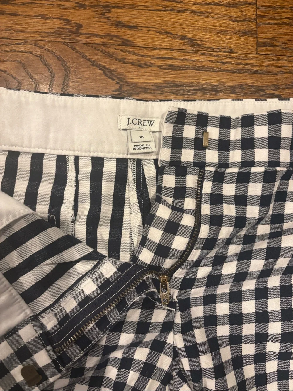 J. Crew Black and White Gingham Shorts